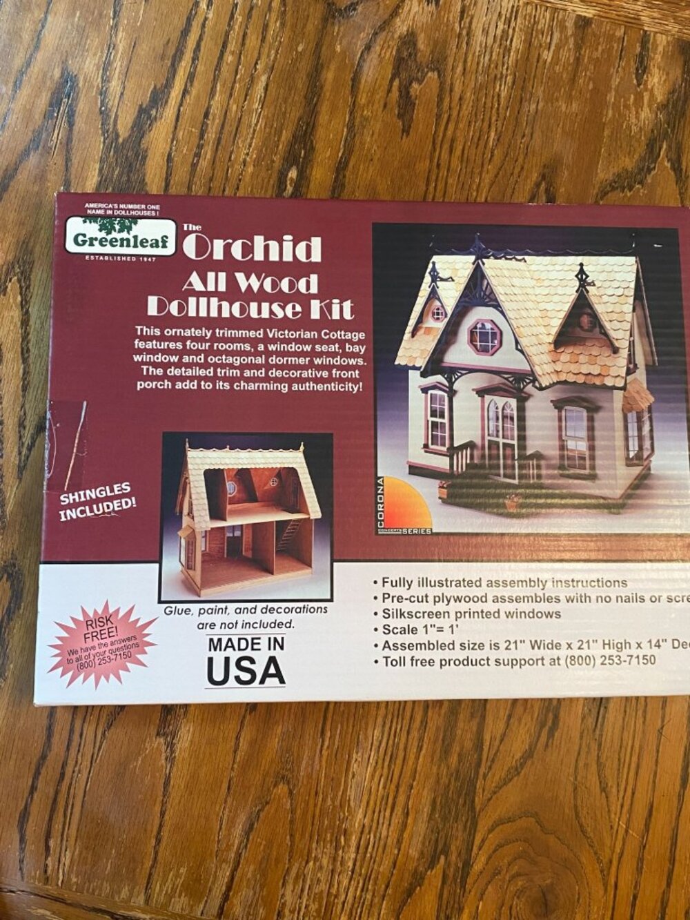 1993 Greenleaf Orchid Wood Victorian Cottage DIY Dollhouse Kit 1:12 Scale #9301